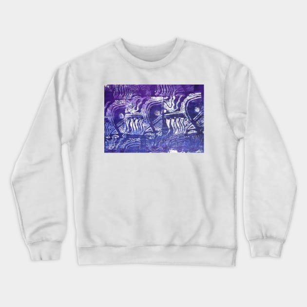 Blue Fish Abstract Crewneck Sweatshirt by Heatherian